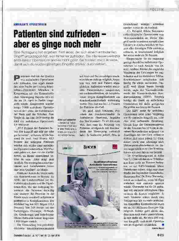 Vorschauseite 1: Patienten sind zufrieden -aber es ginge noch mehr