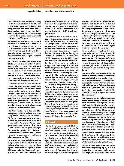 Vorschauseite 6: Stellungnahme zur Altersuntergrenze bei der ambulanten Durchführung von Adenotomien und Tonsillotomien