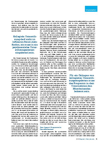 Vorschauseite 4: Psychosoziale Unterstützung für Mitarbeitende im Gesundheitswesen