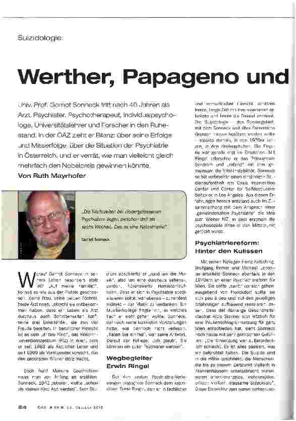 Vorschauseite 1: Werther, Papageno und so weiter...