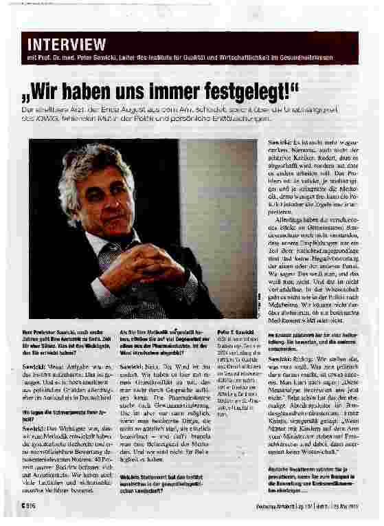 Vorschauseite 1: Wir haben uns immer festgelegt