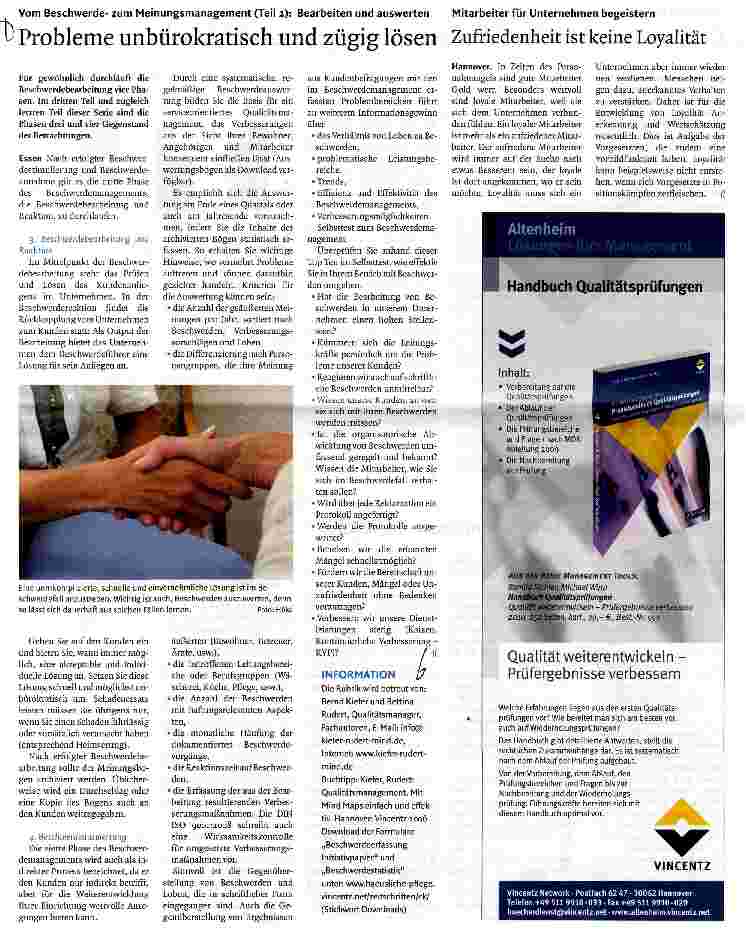 Vorschauseite 1: Probleme unbürokratisch und zügig lösen