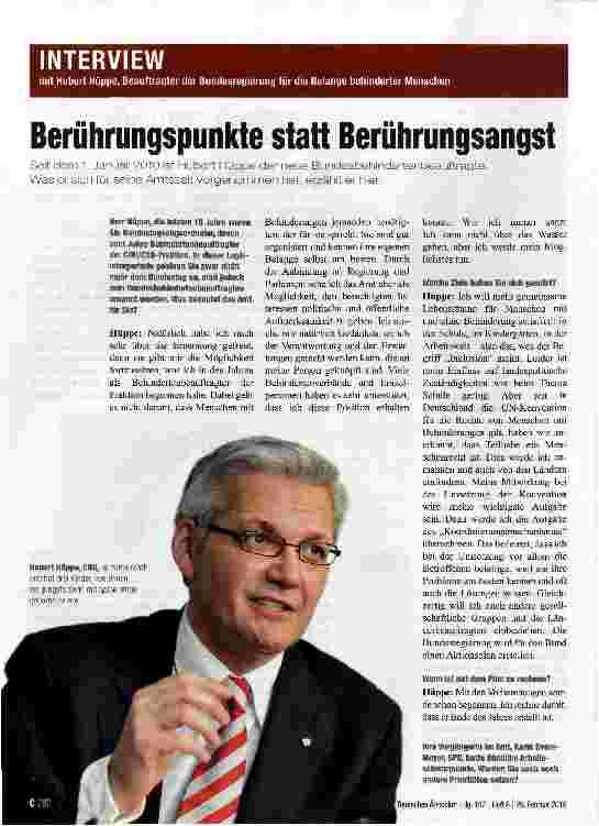 Vorschauseite 1: Berührungspunkte statt Berührungsangst