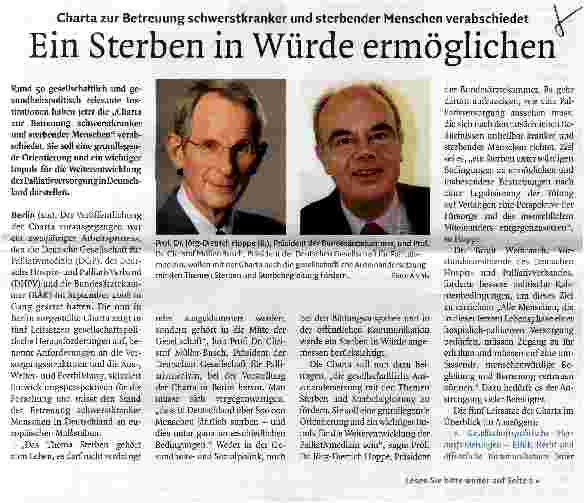 Vorschauseite 1: Ein Sterben in Würde ermöglichen