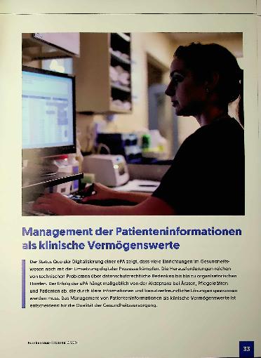Vorschauseite 1: Management der Patienteninformationen als klinische Vermögenswerte
