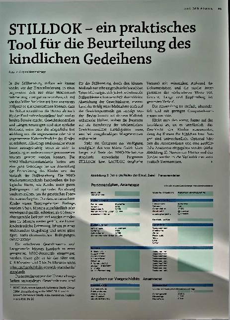 Vorschauseite 1: STILLDOK - ein praktisches Tool für die Beurteilung des kindlichen Gedeihens