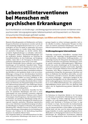 Vorschauseite 1: Lebensstilinterventionen bei Menschen mit psychischen Erkrankungen