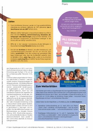Vorschauseite 4: Gut behandelt! Wie bereits kleine Praxisanpassungen einen wichtigen Beitrag leisten Ergotherapie mit trans* und nichtbinären Personen