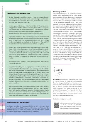 Vorschauseite 5: Gut behandelt! Wie bereits kleine Praxisanpassungen einen wichtigen Beitrag leisten Ergotherapie mit trans* und nichtbinären Personen