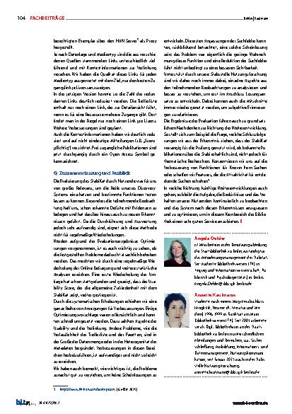 Vorschauseite 6: Nutzungszentrierte Discovery-Entwicklung in der Staatsbibliothek Berlin