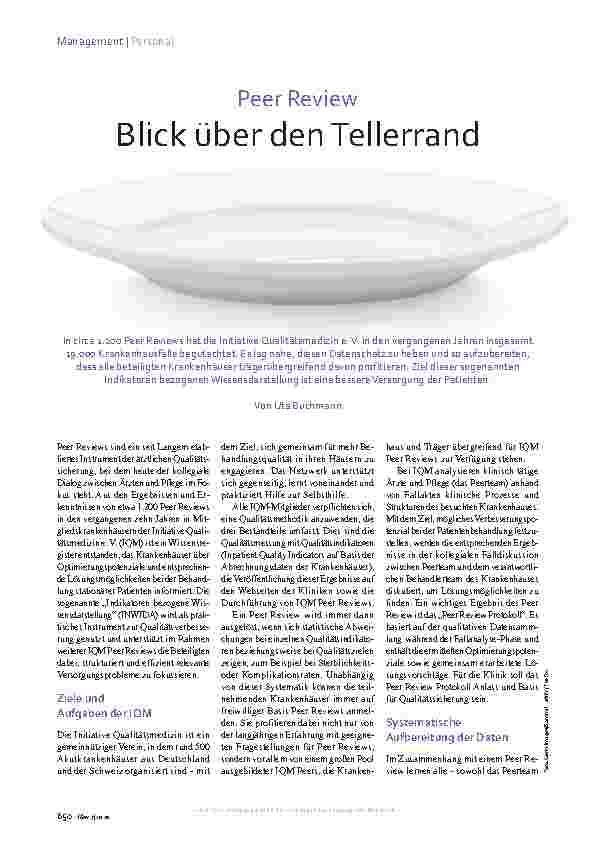 Vorschauseite 1: Peer Review Blick über den Tellerrand