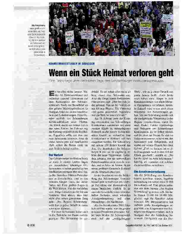 Vorschauseite 1: Wenn ein Stück Heimat verloren geht