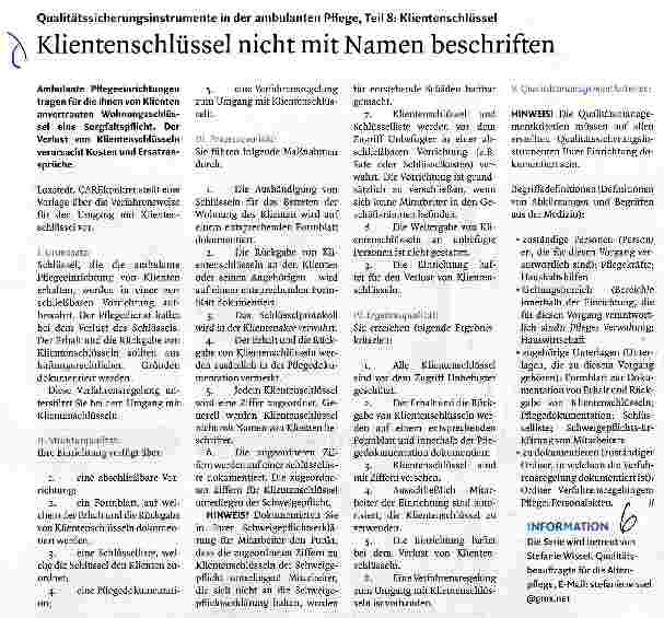 Vorschauseite 1: Klientenschlüssel nicht mit Namen beschriften