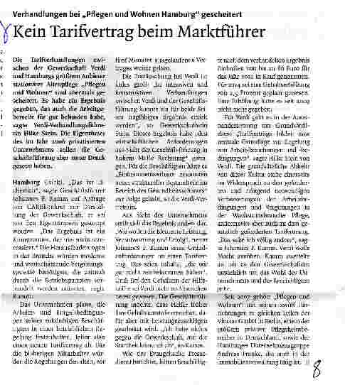 Vorschauseite 1: Kein Tarifvertrag beim Marktführer