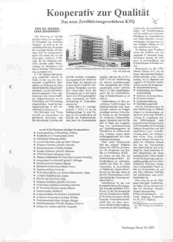 Vorschauseite 1: Kooperativ zur Qualität Das neue Zertifizierungsverfahren KTQ