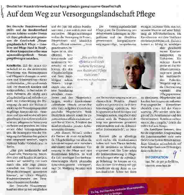 Vorschauseite 1: Auf dem Weg zur Versorgungslandschaft Pflege