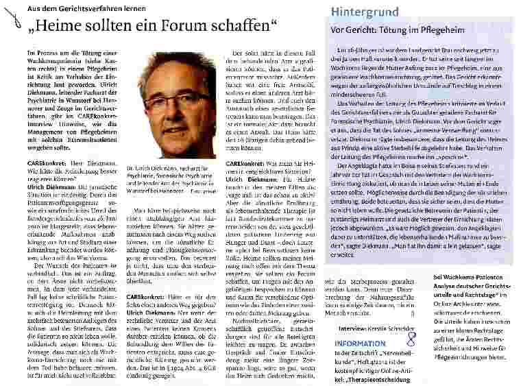Vorschauseite 1: „Heime sollten ein Forum schaffen