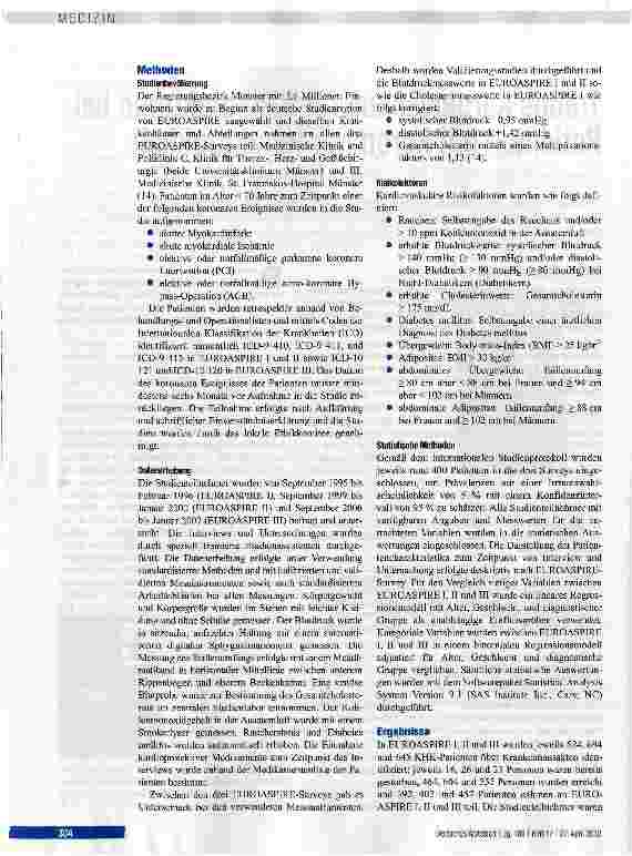 Vorschauseite 2: Trends kardiovaskulärer Risikofaktoren bei Patienten mit koronarer Herzkrankheit