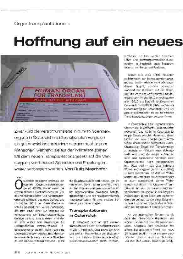 Vorschauseite 1: Hoffnung auf ein neues Leben