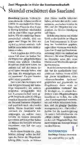 Vorschauseite 1: Skandal erschüttert das Saarland