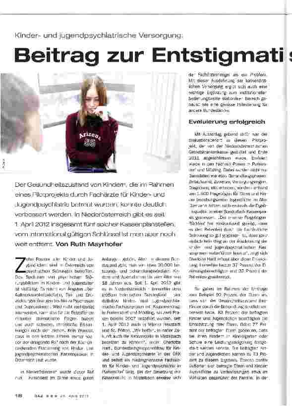 Vorschauseite 1: Beitrag zur Entstigmatisierung