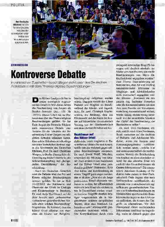 Vorschauseite 1: Kontroverse Debatte