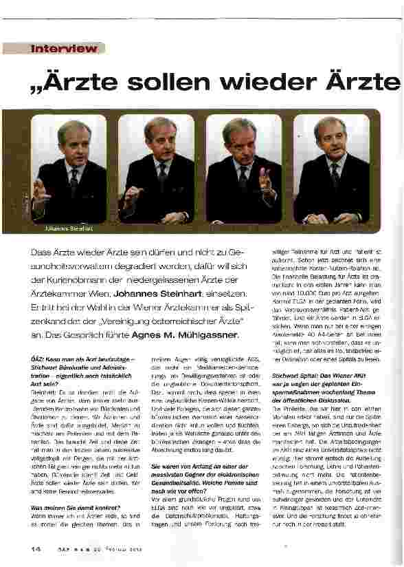 Vorschauseite 1: Ärzte sollen wieder Ärzte sein dürfen