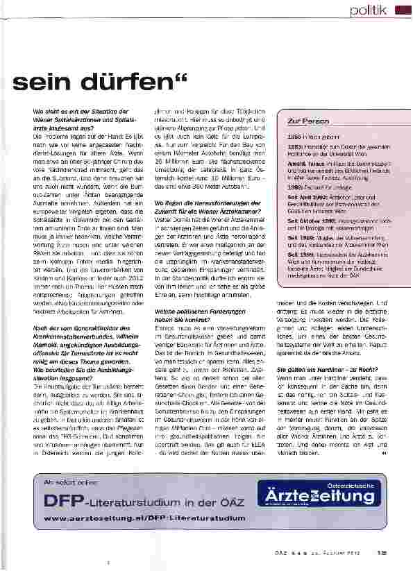 Vorschauseite 2: Ärzte sollen wieder Ärzte sein dürfen