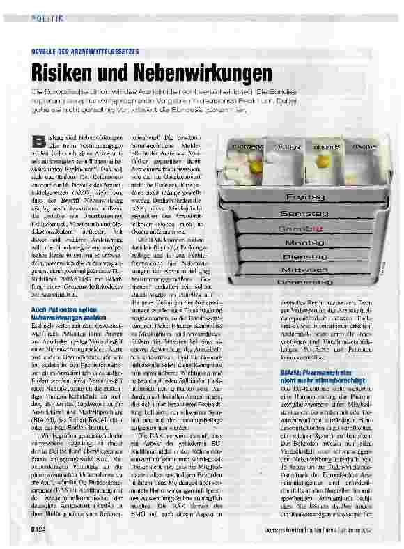 Vorschauseite 1: Risiken und Nebenwirkungen