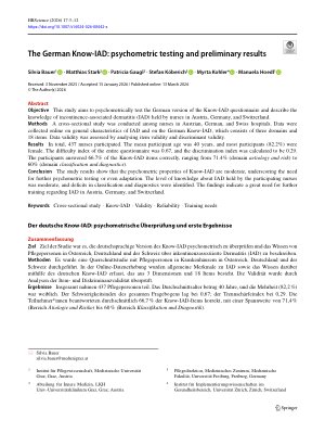 Vorschauseite 1: Der deutsche Know-IAD: psychometrische Überprüfung und erste Ergebnisse