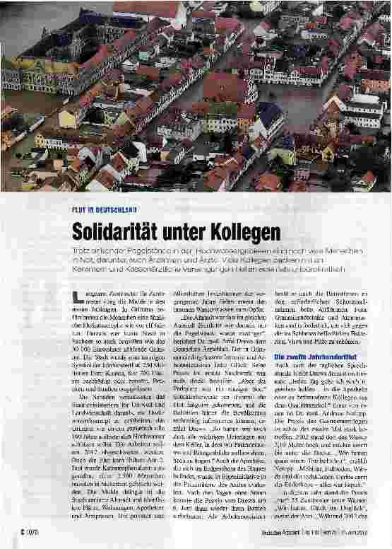 Vorschauseite 1: Solidarität unter Kollegen