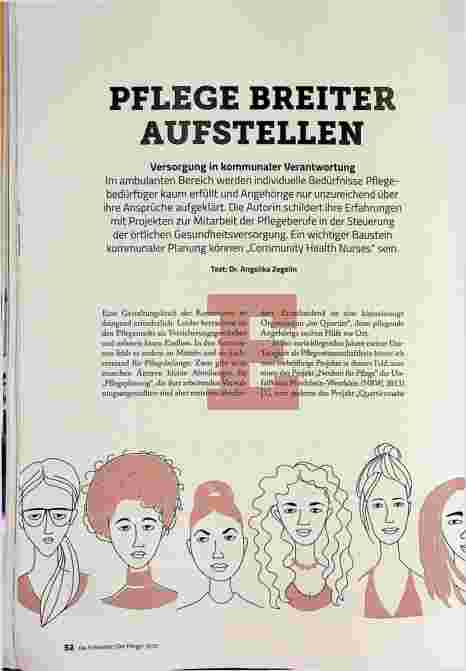 Vorschauseite 1: PFLEGE BREITER AUFSTELLEN The text is already correctly spelled.