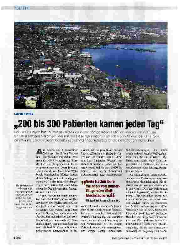 Vorschauseite 1: „200 bis 300 Patienten kamen jeden Tag