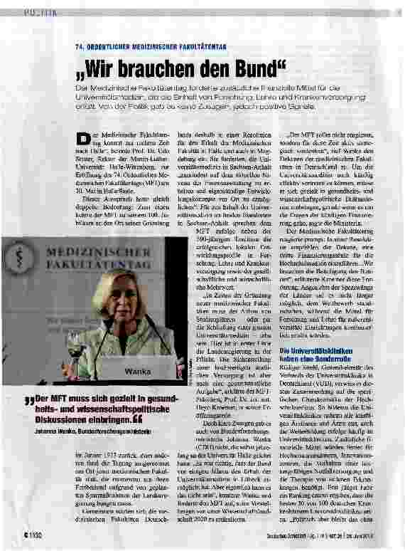 Vorschauseite 1: „Wir brauchen den Bund
