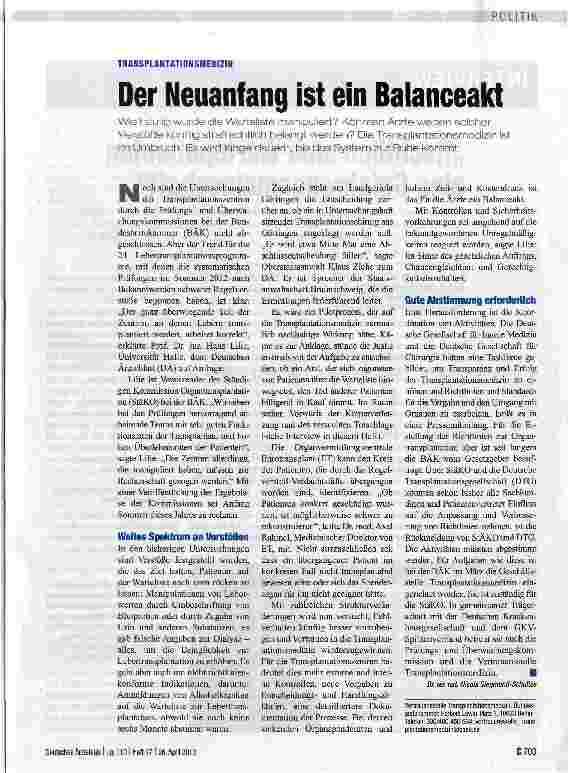 Vorschauseite 1: Der Neuanfang ist ein Balanceakt
