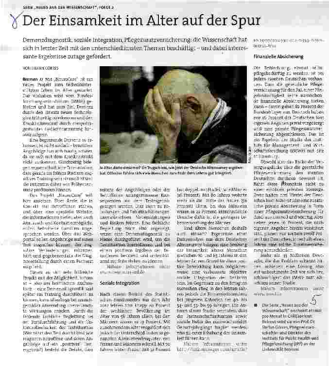 Vorschauseite 1: Der Einsamkeit im Alter auf der Spur