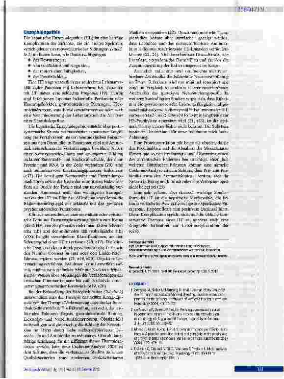 Vorschauseite 6: Konservative und interyentionelle Therapie der Komplikationen bei Leberzirrhose Teil 2 der Serie zur Leberzirrhose