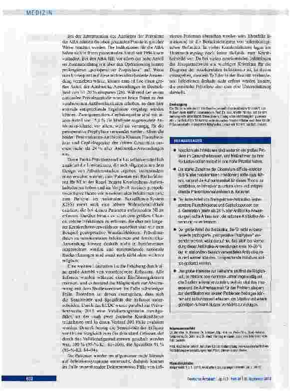 Vorschauseite 6: Nosokomiale Infektionen und Antibiotika-Anwendung