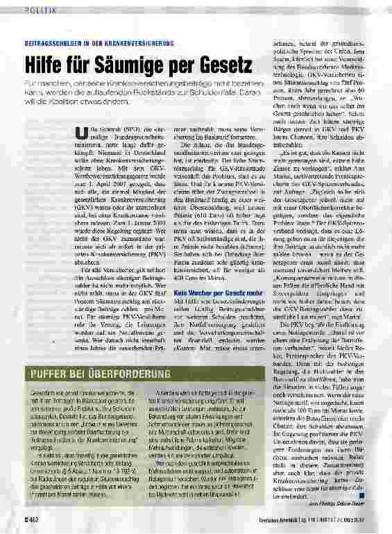 Vorschauseite 1: Hilfe für Säumige per Gesetz