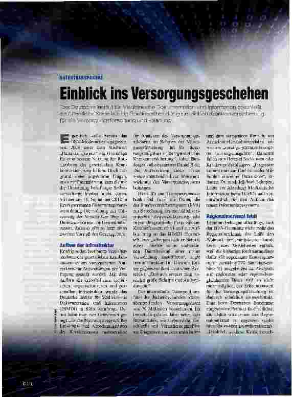 Vorschauseite 1: Einblick ins Versorgungsgeschehen