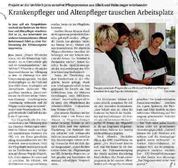 Vorschauseite 1: Krankenpfleger und Altenpfleger tauschen Arbeitsplatz