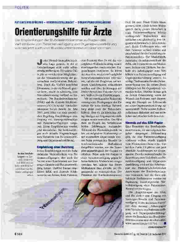 Vorschauseite 1: Orientierungshilfe für Ärzte