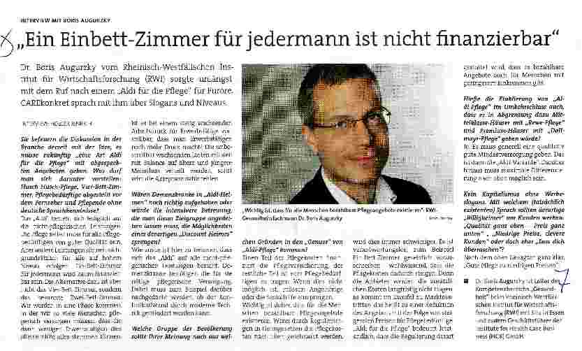 Vorschauseite 1: Ein Einbett-Zimmer für jedermann ist nicht finanzierbar