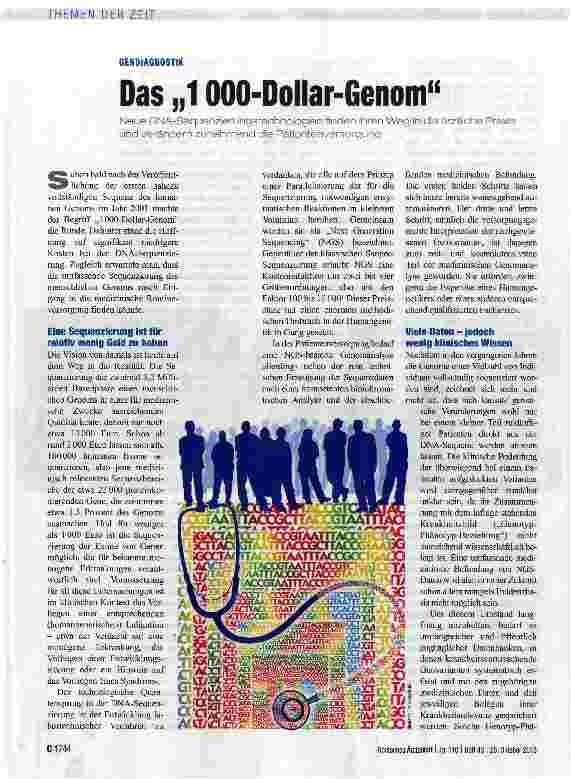 Vorschauseite 1: Das „1OOO-Dollar-Genom