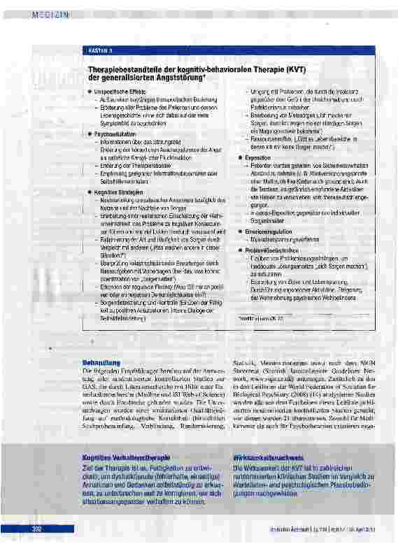 Vorschauseite 3: Generalisierte Angststörung: Diagnostik und Therapie