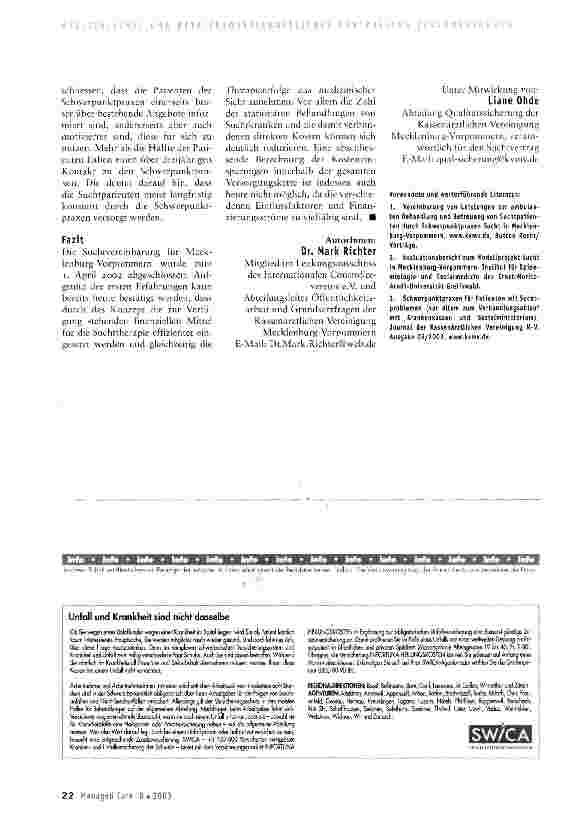 Vorschauseite 3: Die Versorgung von Suchtpatienten in Mecklenburg-Vorpommern
