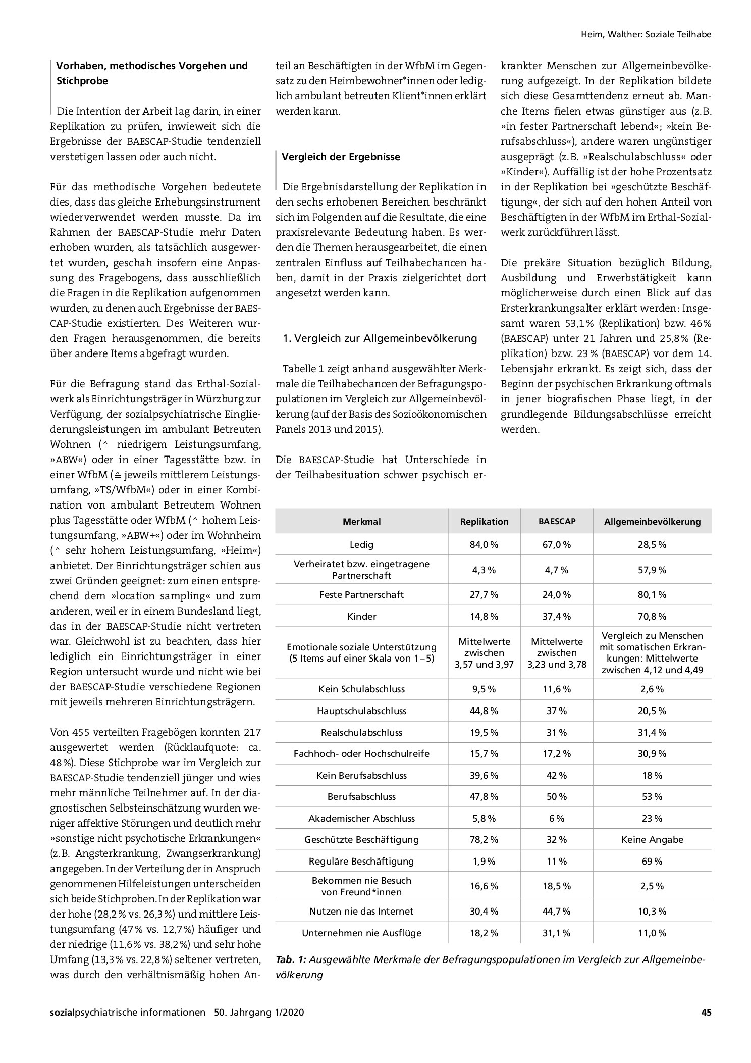 Vorschauseite 2: Soziale Teilhabe – Ergebnisse einer Replikation der BAESCAP-Studie