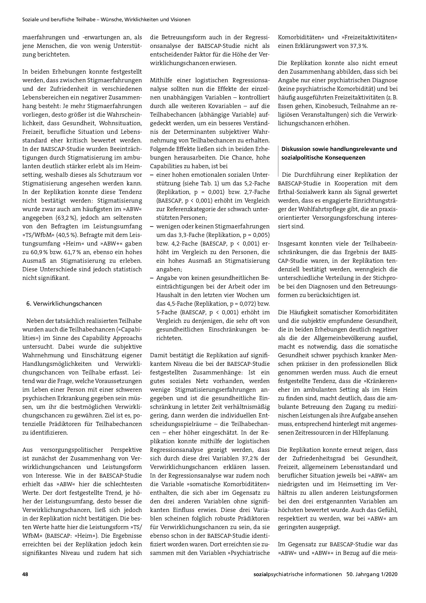 Vorschauseite 5: Soziale Teilhabe – Ergebnisse einer Replikation der BAESCAP-Studie