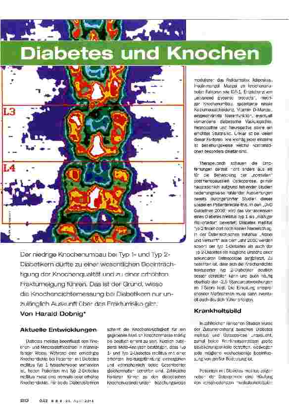 Vorschauseite 1: Diabetes und Knochen
