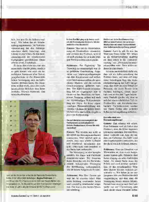 Vorschauseite 2: „Wir wollen beide ein einheitliches KV-System erhalten